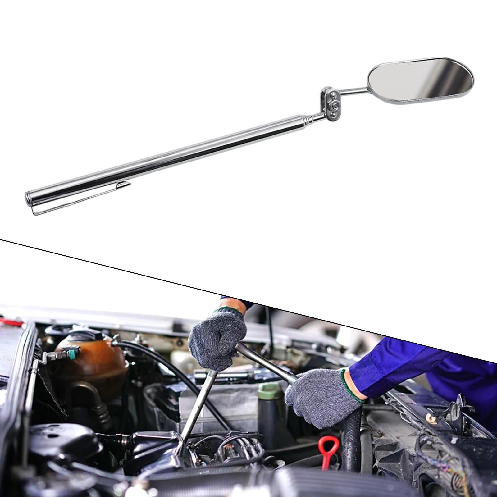 4xTelescoping Inspection Mirror 360 Swivel Multipurpose Metal Mechanics Mirror