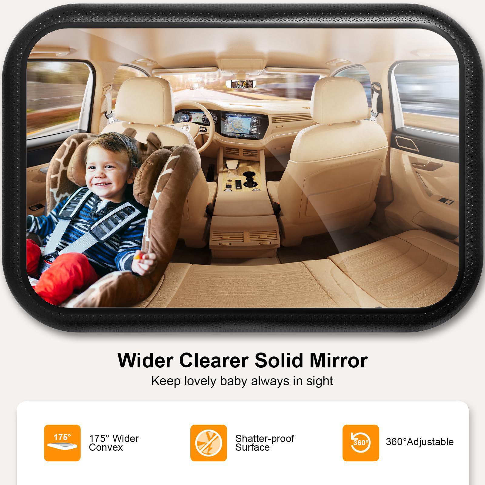Baby Car Mirror with Tablet Holder Hook Mounting 2 in 1 Car Mirror for Baby
