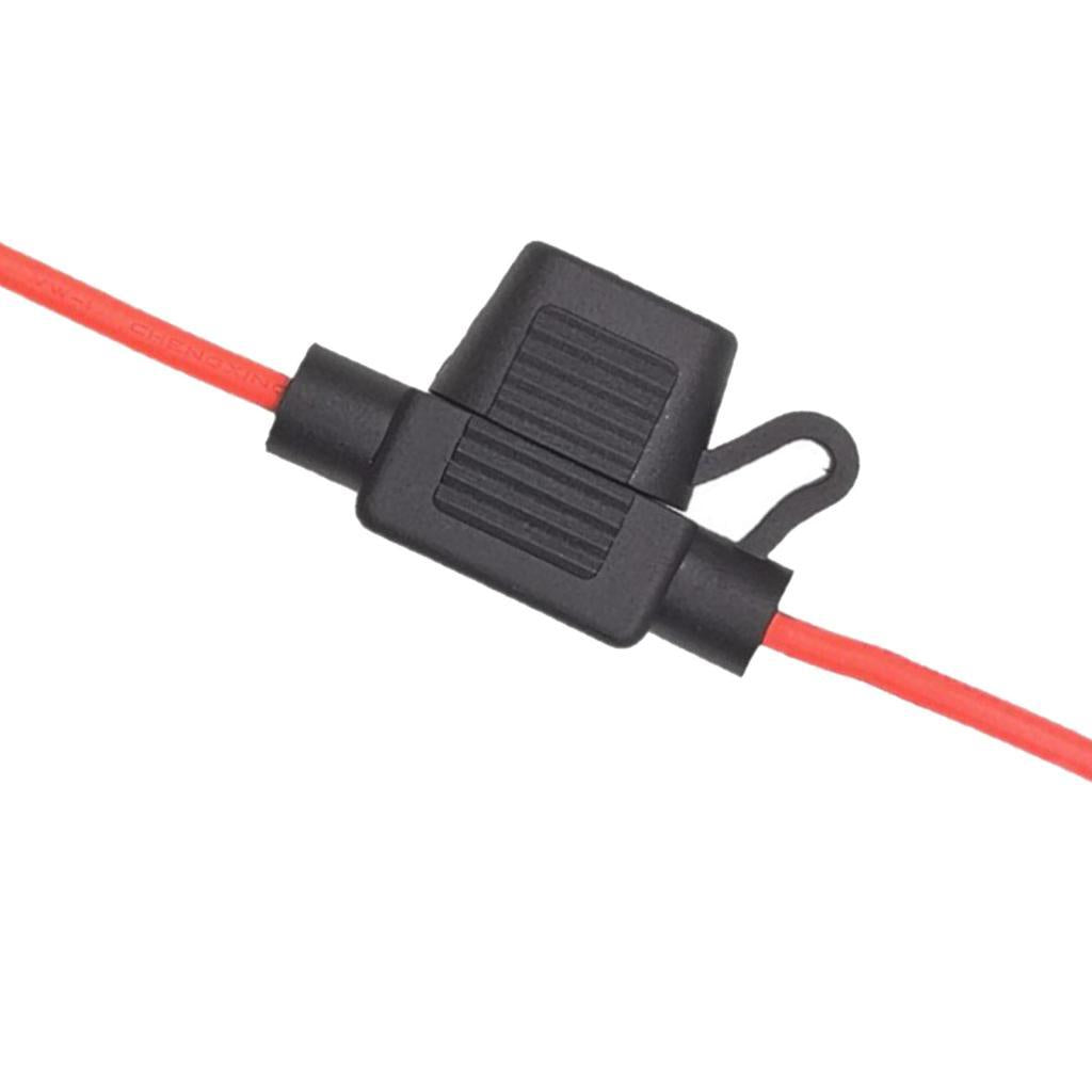 3xFuse Holder 20A Damp Black Protective 14 AWG Wire for Boats Trucks Cars