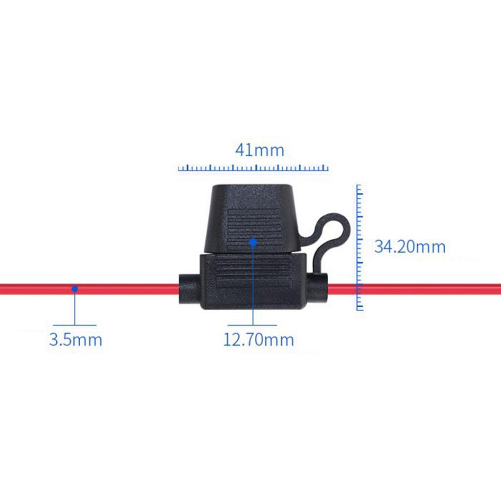 3xFuse Holder 20A Damp Black Protective 14 AWG Wire for Boats Trucks Cars