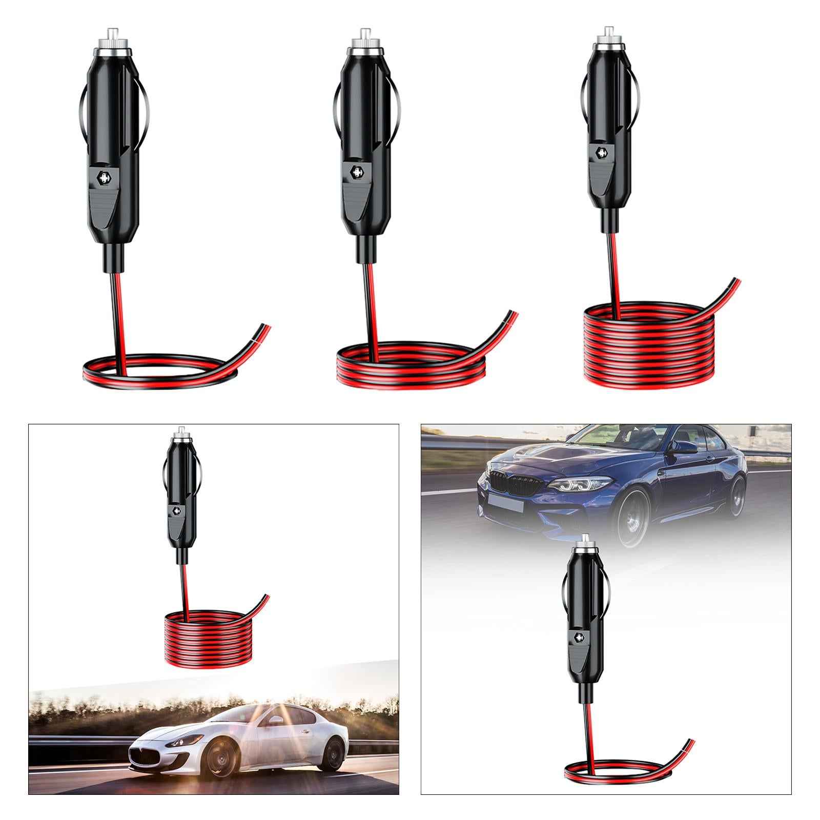 Car Cigarette Lighter Extension Cord 15A Connector Extension Cable Converter 60cm
