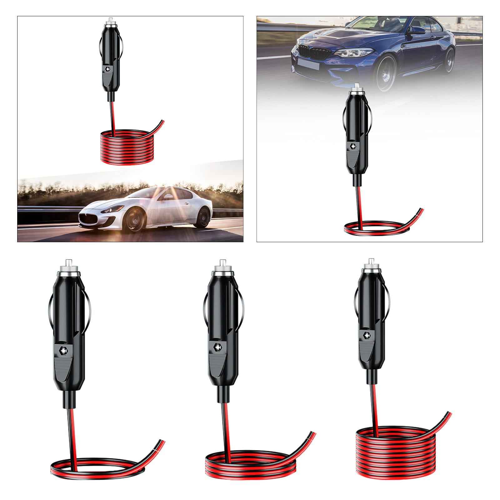 Car Cigarette Lighter Extension Cord 15A Connector Extension Cable Converter 60cm