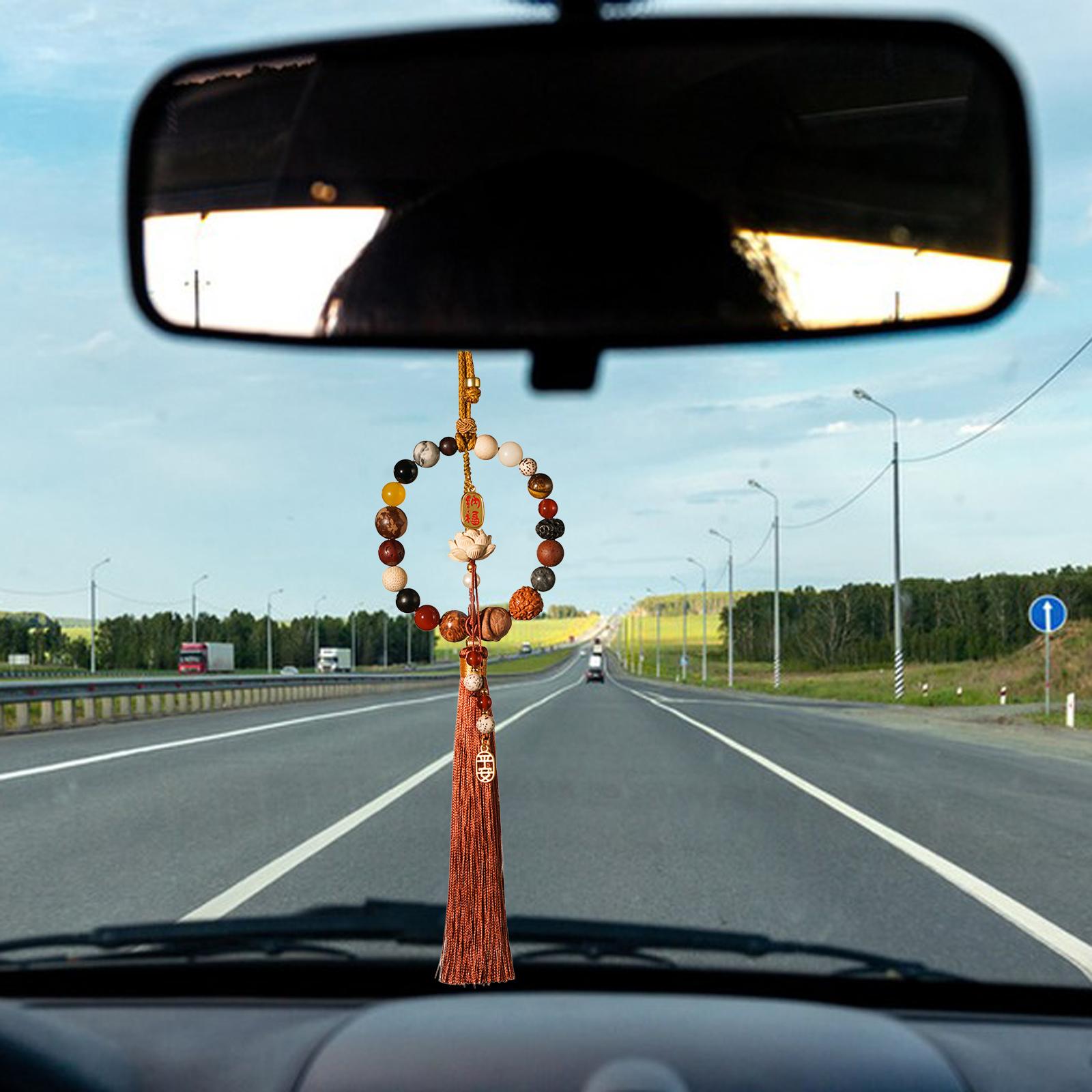 Car Mirror Hanging Accessories Beaded Design Rearview Mirror Decorations