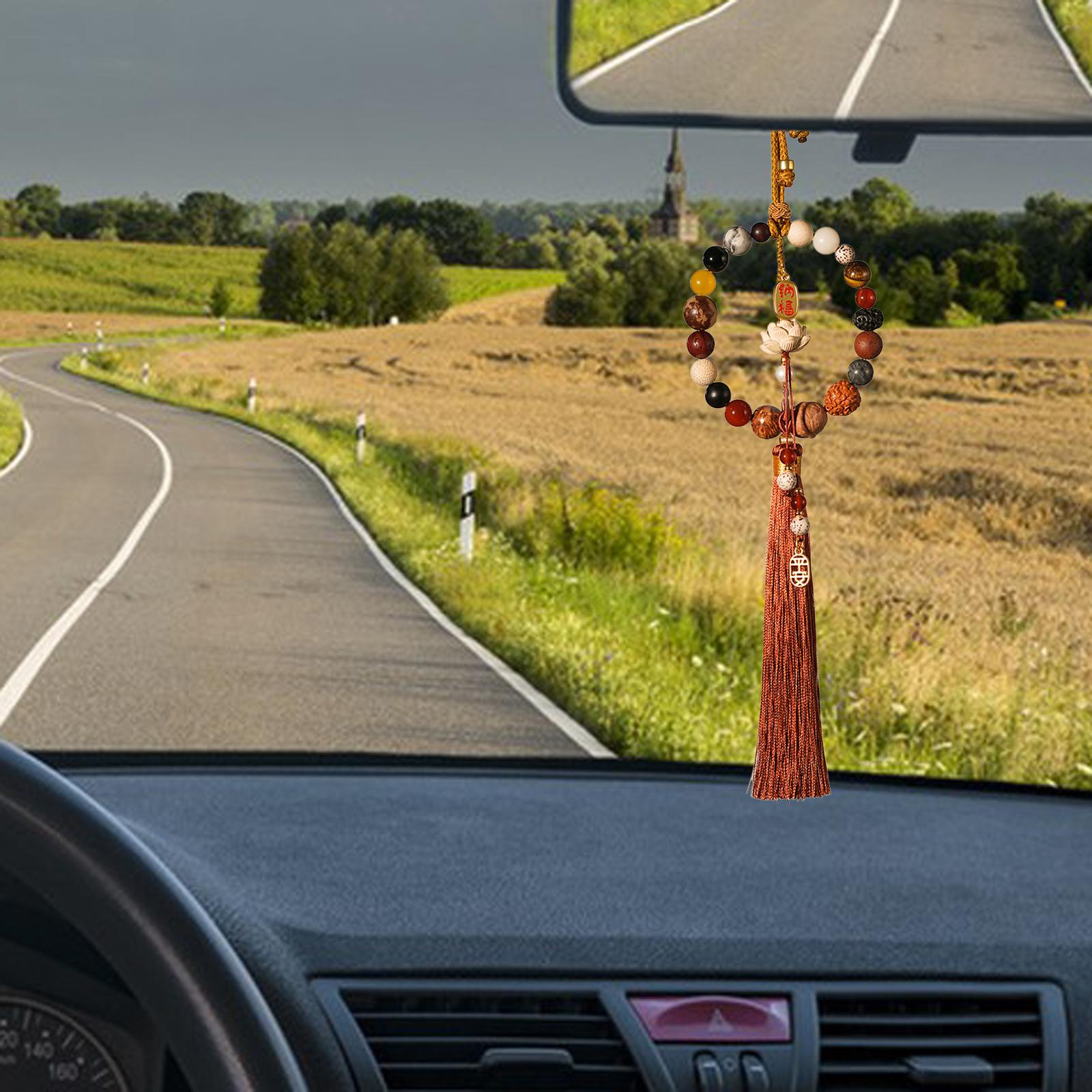 Car Mirror Hanging Accessories Beaded Design Rearview Mirror Decorations