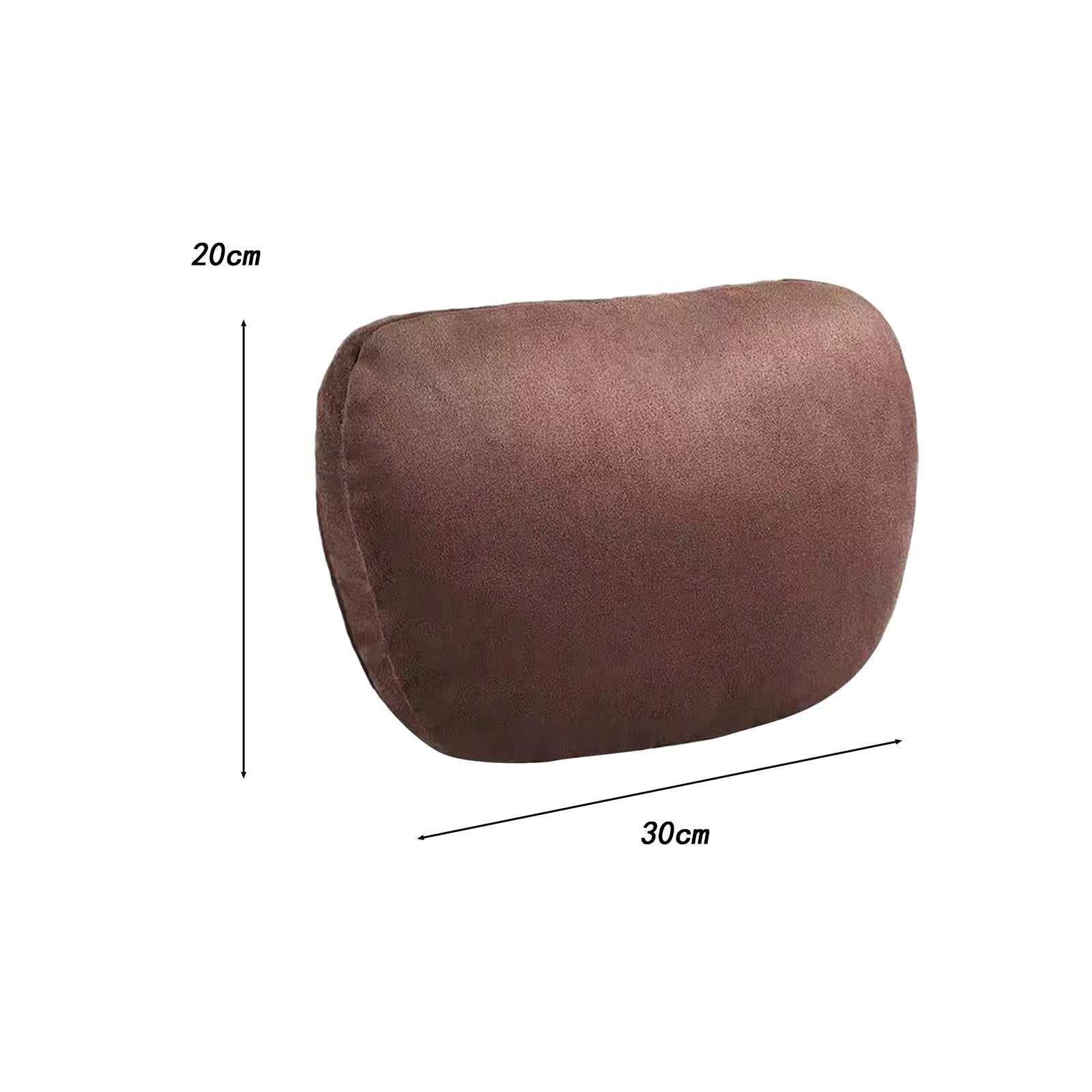 Car Neck Pillow Universal Suede Automotive Accessories Head and Neck Support Dark Brown