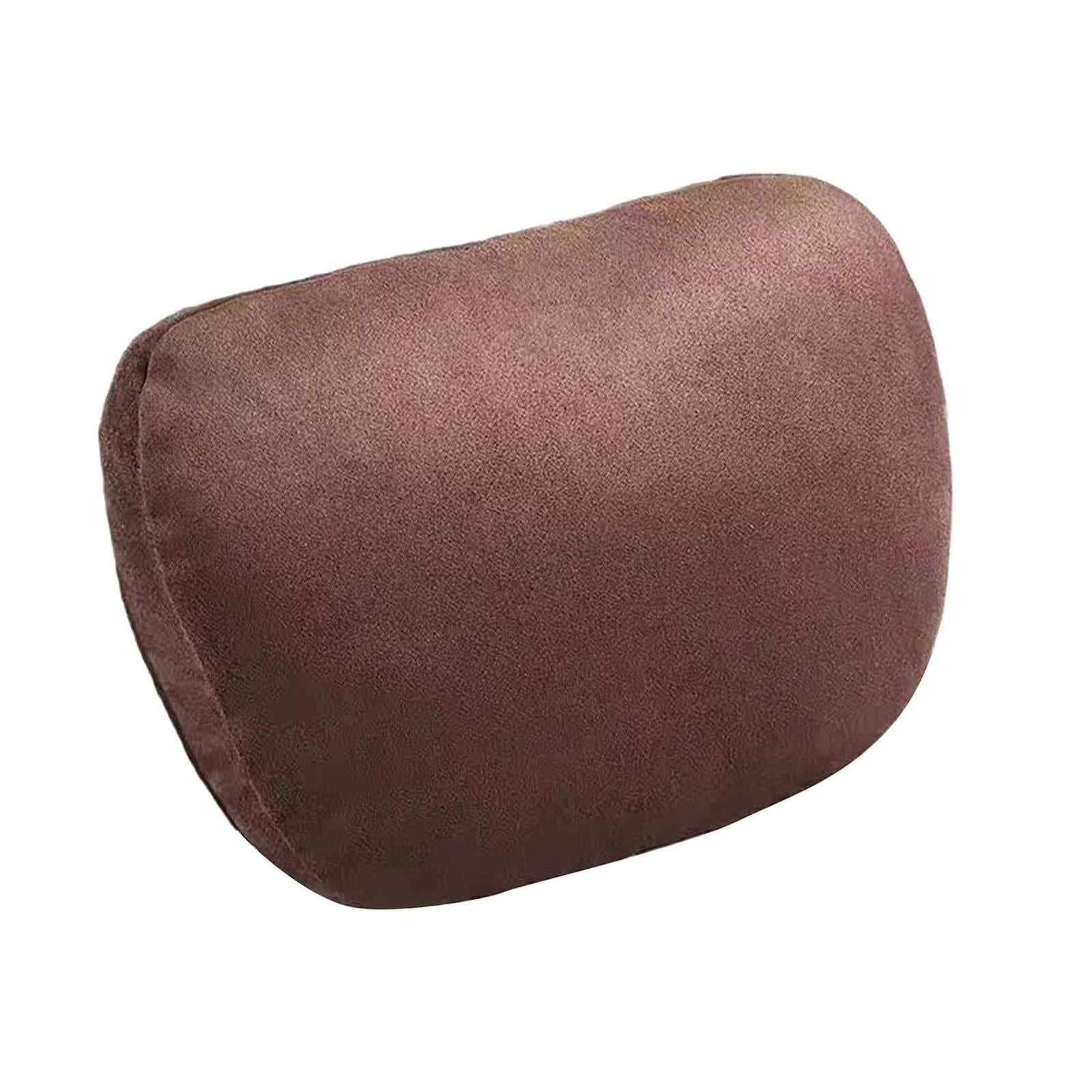 Car Neck Pillow Universal Suede Automotive Accessories Head and Neck Support Dark Brown