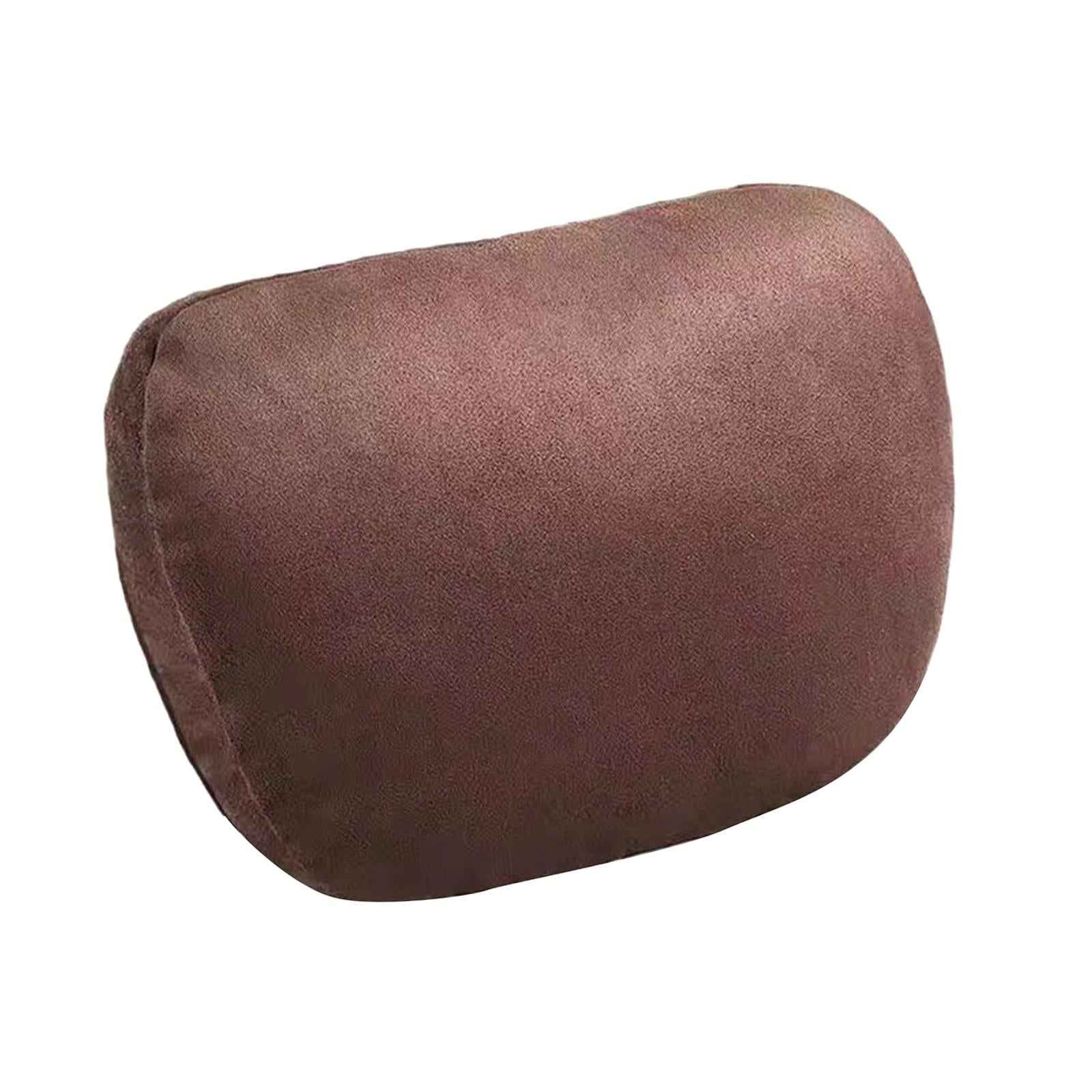 Car Neck Pillow Universal Suede Automotive Accessories Head and Neck Support Dark Brown