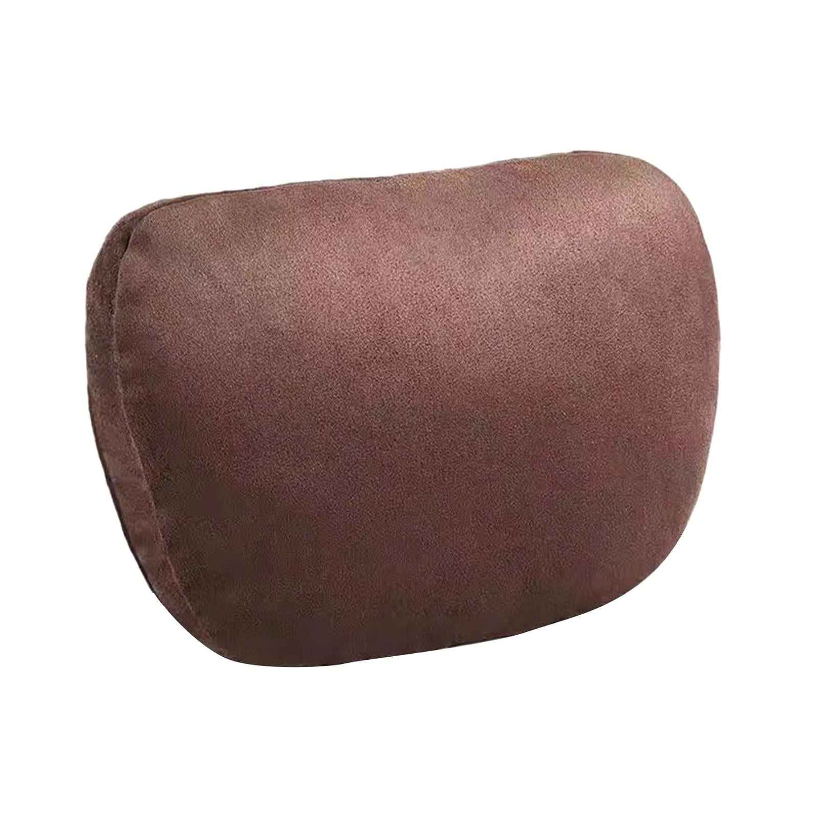 Car Neck Pillow Universal Suede Automotive Accessories Head and Neck Support Dark Brown