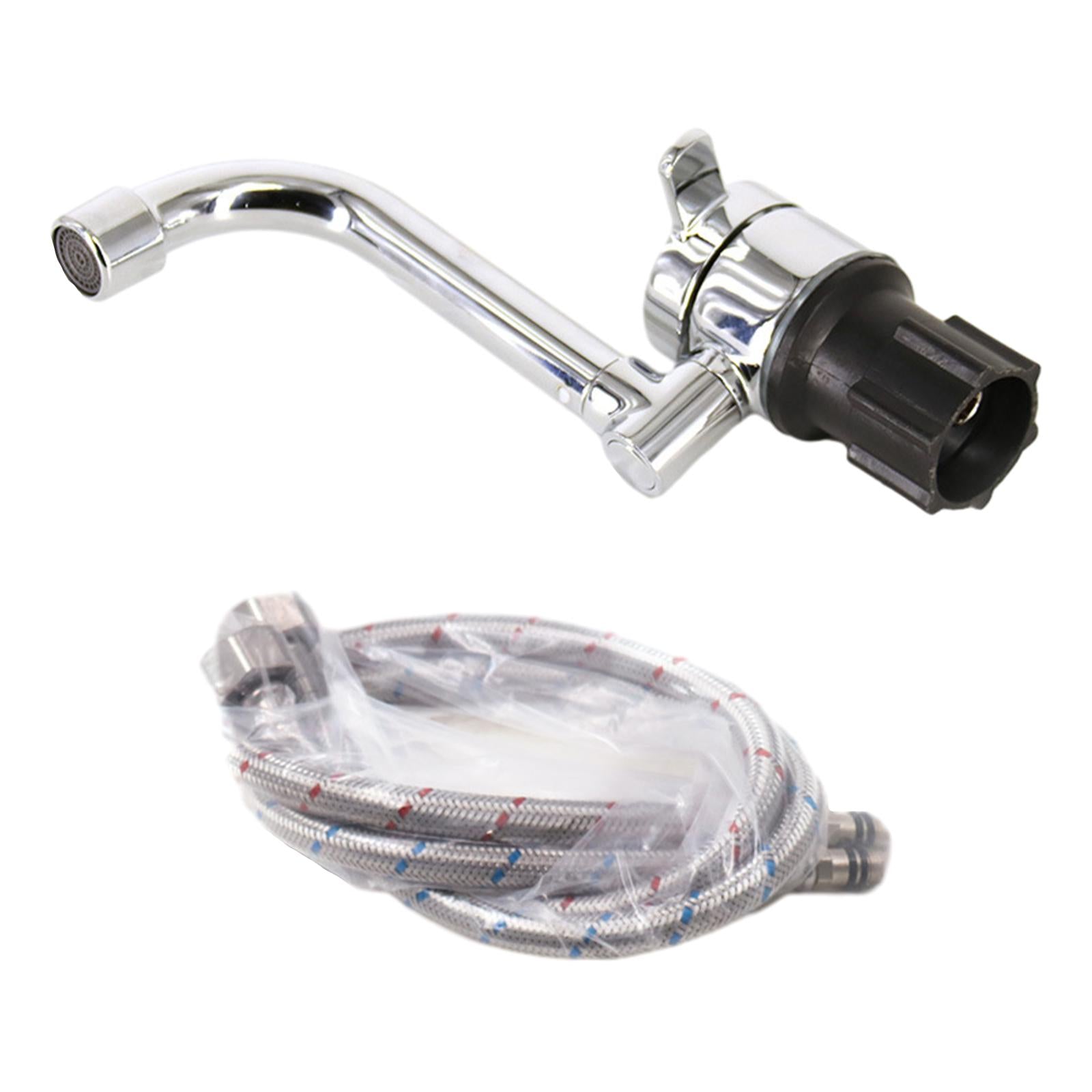 RV Faucet Hot and Cold Rotation with Hose for RV Caravans Marine Kitchen