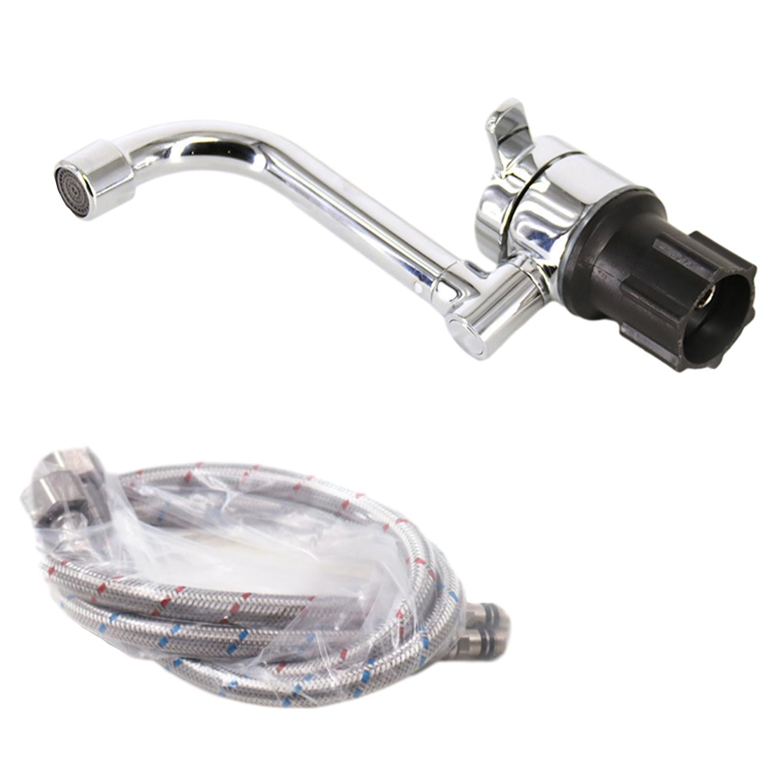 RV Faucet Hot and Cold Rotation with Hose for RV Caravans Marine Kitchen