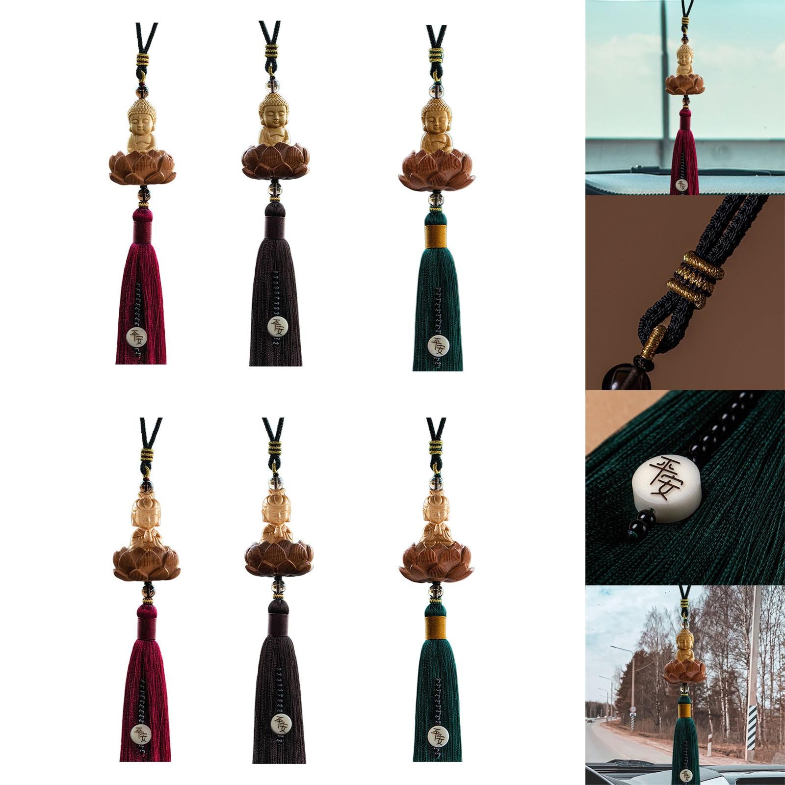 Car Hanging Ornament with Tassel Car Mirror Hanging Accessories for Men Style A