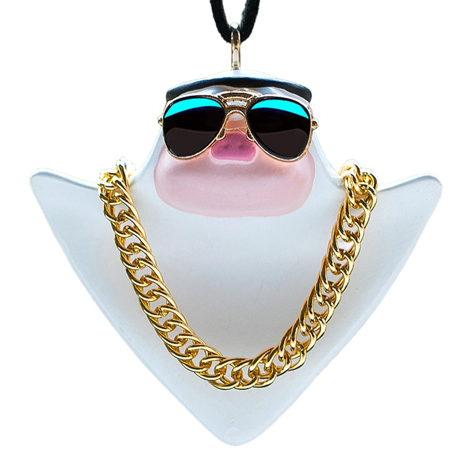 Car Charm Pink Pig Cute Animal Resin Material Car Mirror Hanging Accessories