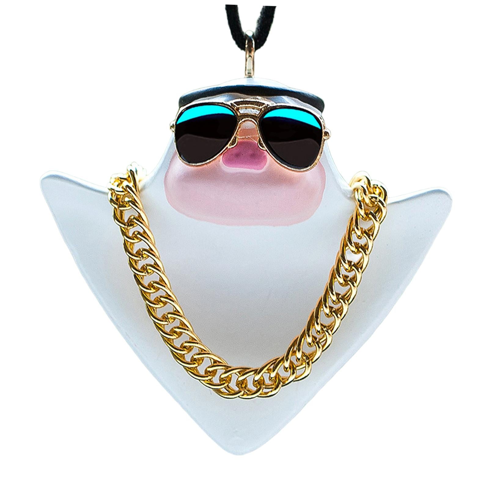 Car Charm Pink Pig Cute Animal Resin Material Car Mirror Hanging Accessories