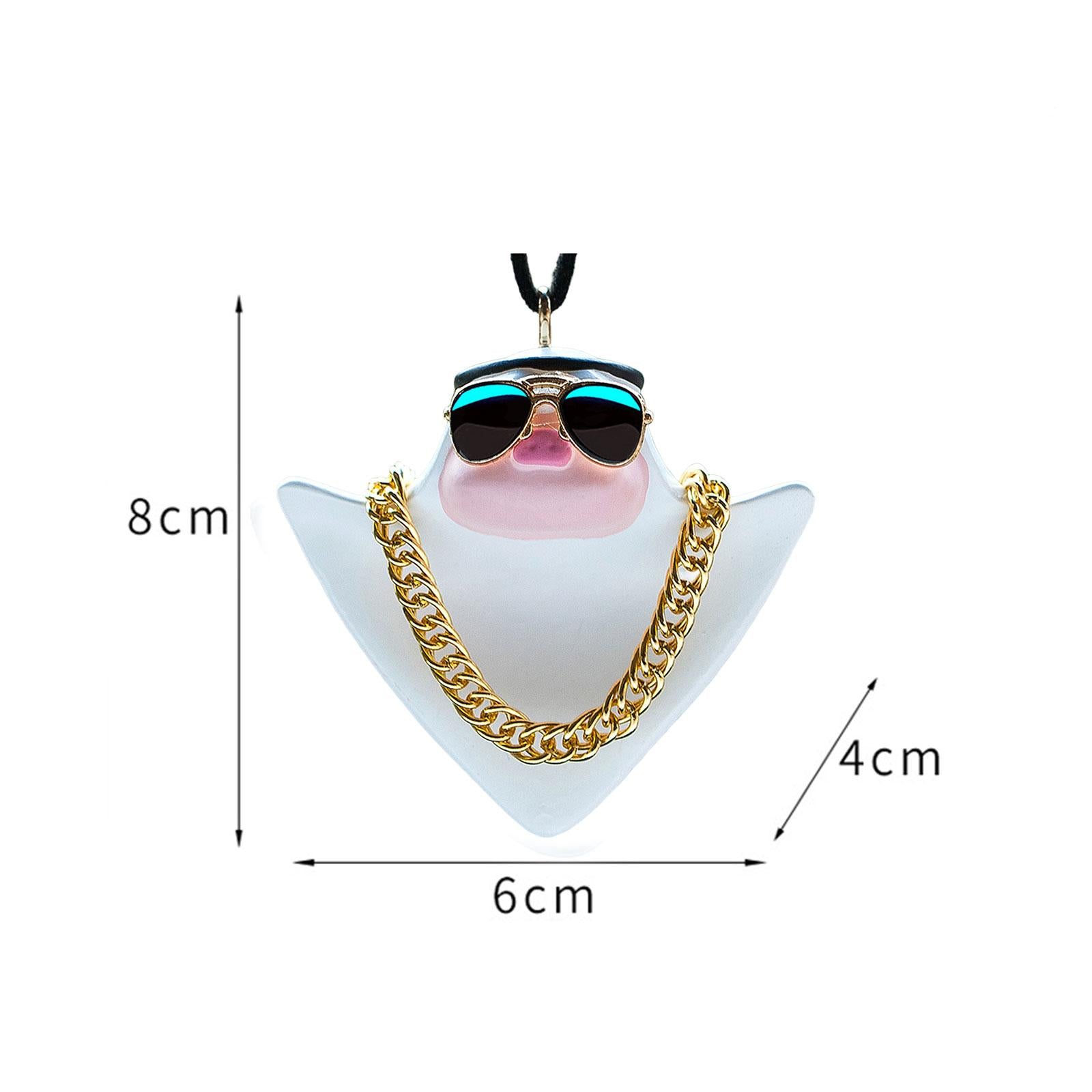 Car Charm Pink Pig Cute Animal Resin Material Car Mirror Hanging Accessories