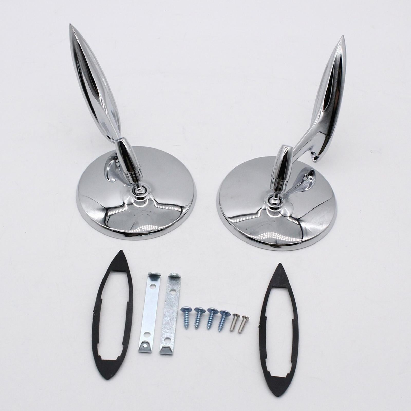 Round Bowtie Outside Rearview Mirrors Accessories for Corvair 1963-1965