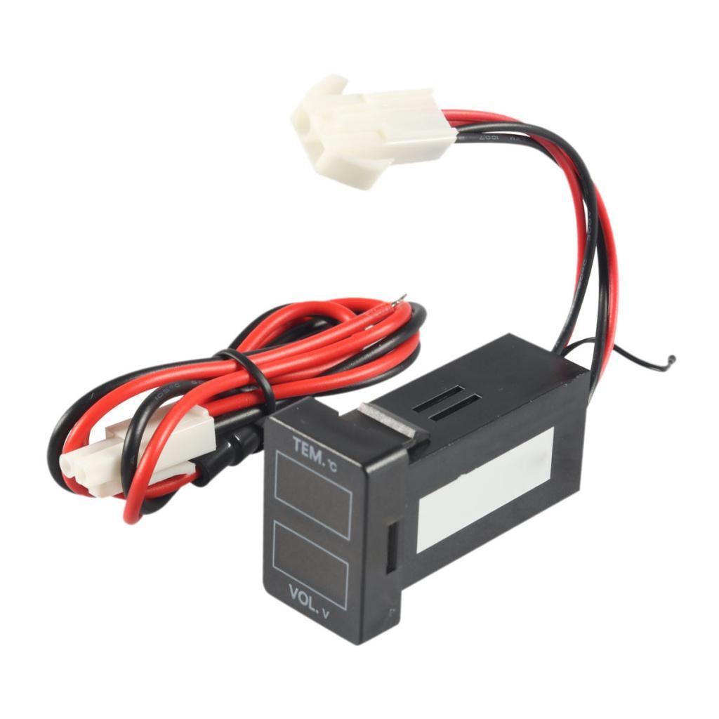 Digital Voltage Temperature Display Meter for Toyota Spare Part Dual Display