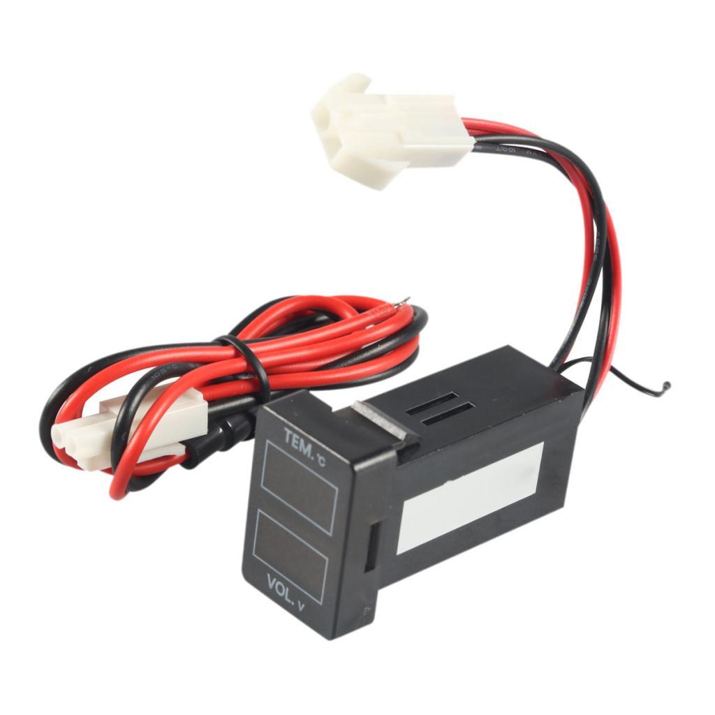 Digital Voltage Temperature Display Meter for Toyota Spare Part Dual Display