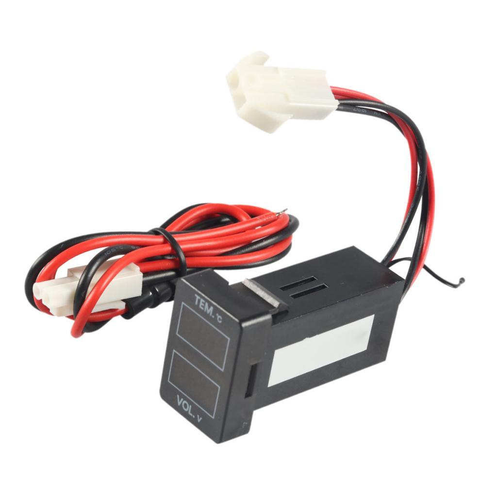 Digital Voltage Temperature Display Meter for Toyota Spare Part Dual Display