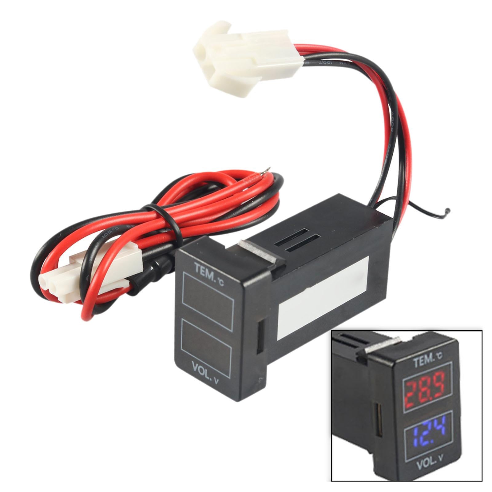 Digital Voltage Temperature Display Meter for Toyota Spare Part Dual Display