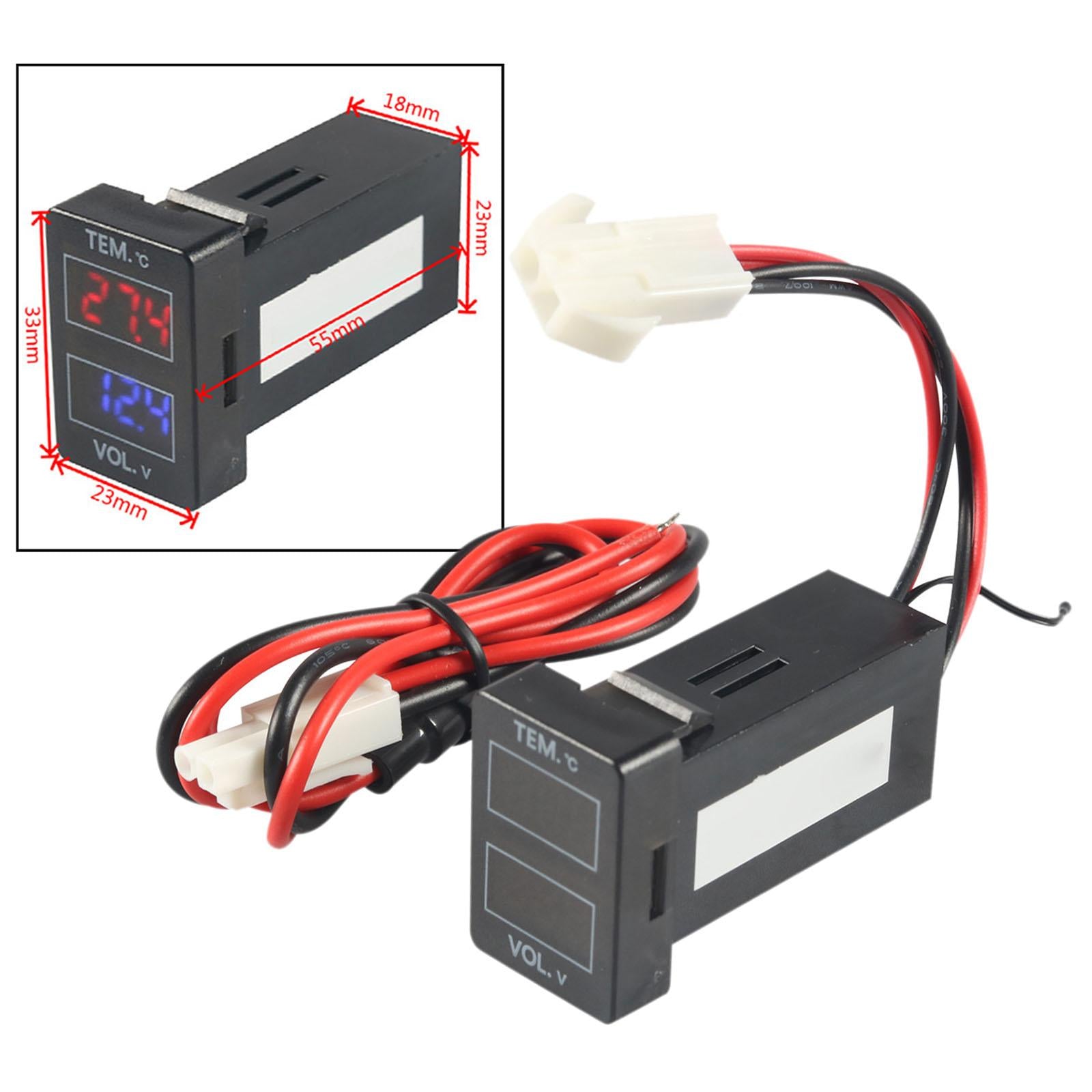 Digital Voltage Temperature Display Meter for Toyota Spare Part Dual Display