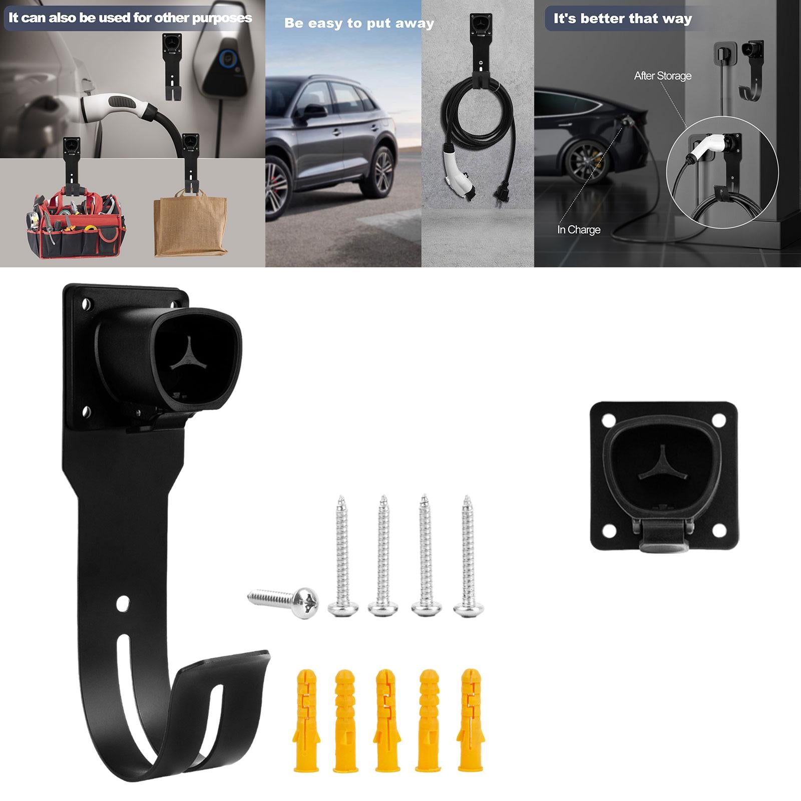 EV Charging Cable Organizer Wall Mount Waterproof Accessories for Tesla With hook