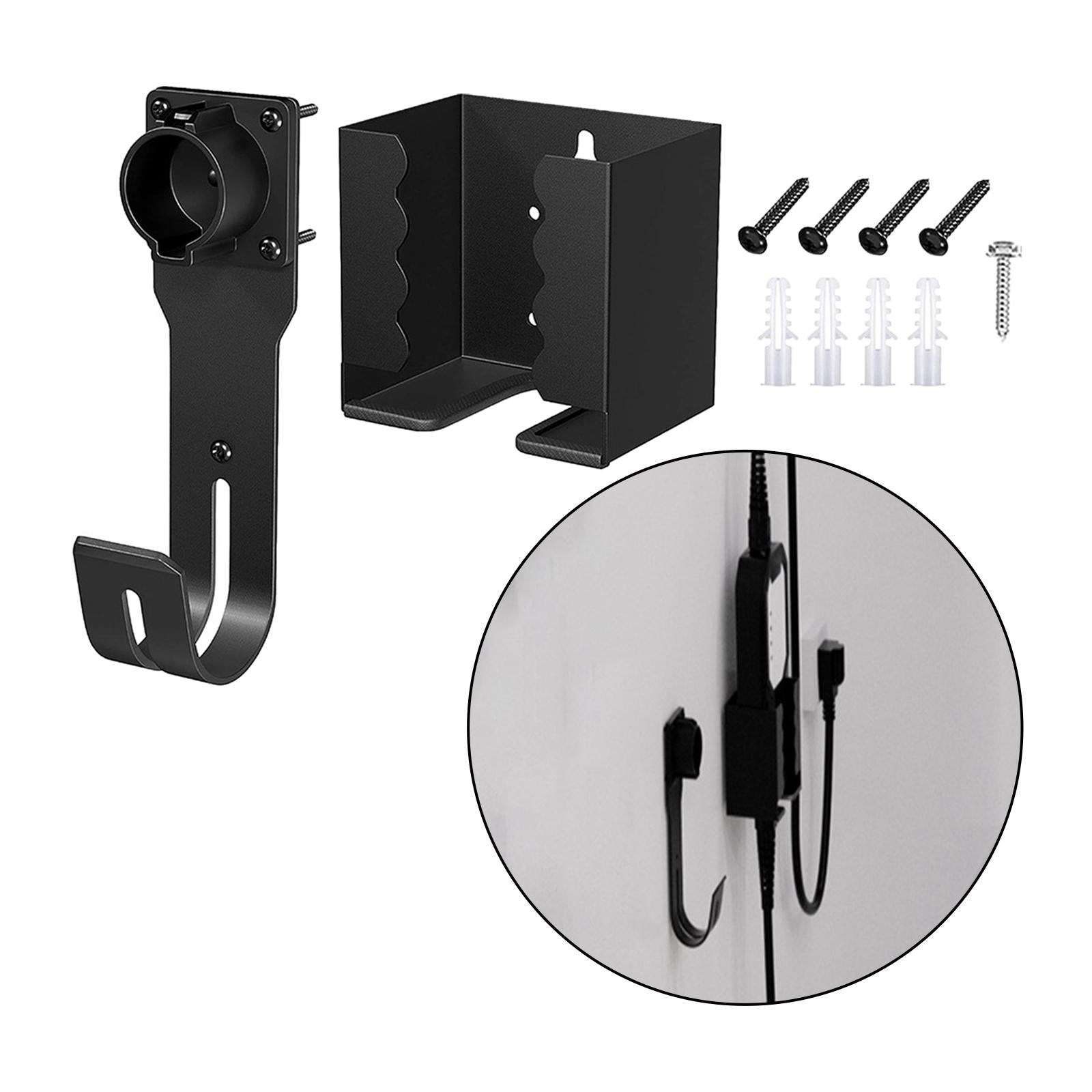 EV Charging Holder Set Waterproof EV Charging Nozzle Holster Dock and J Hook