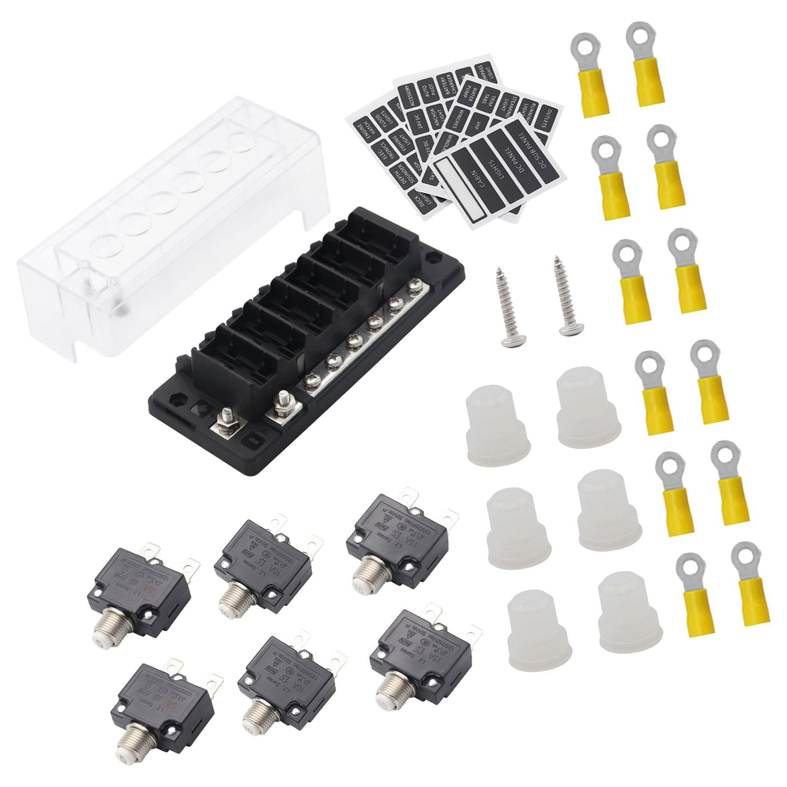 Circuit Breaker Panel Waterproof Breaker Box for RV Boat Trolling Motor