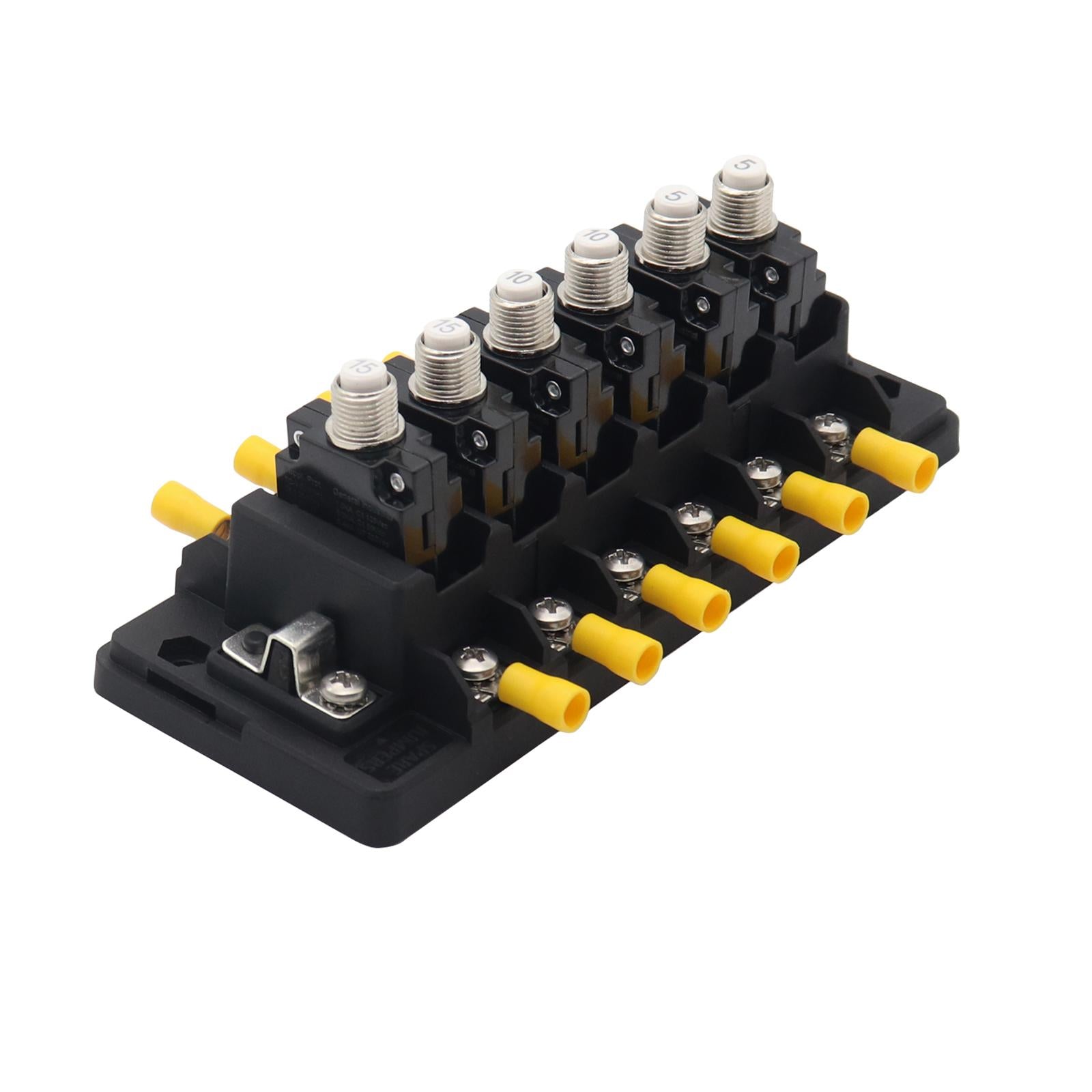 Circuit Breaker Panel 6 Way Car Circuit Protector for SUV RV Car Stereo
