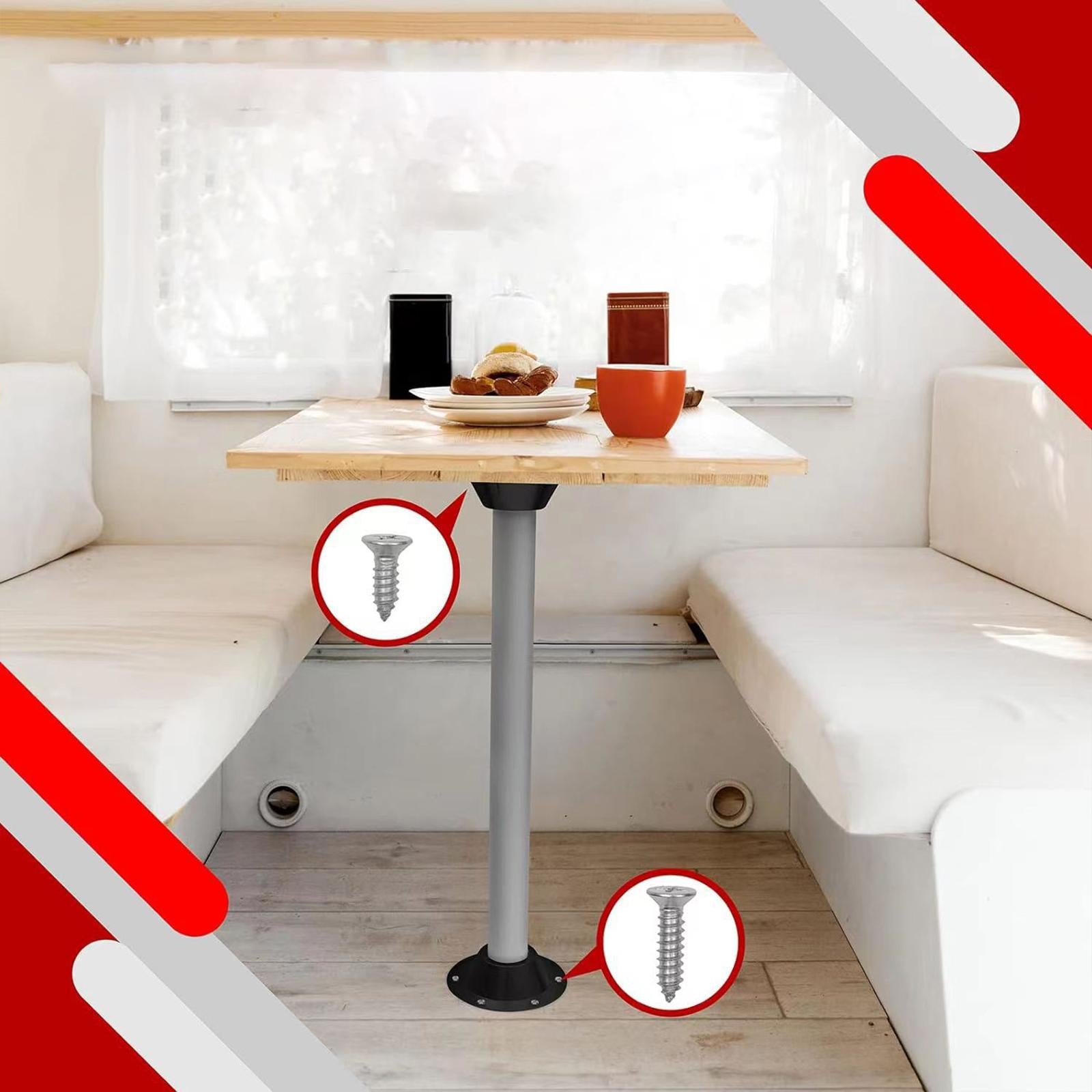 2Pcs RV Table Base Hardware Stable Performance Table and Floor Mounting Base