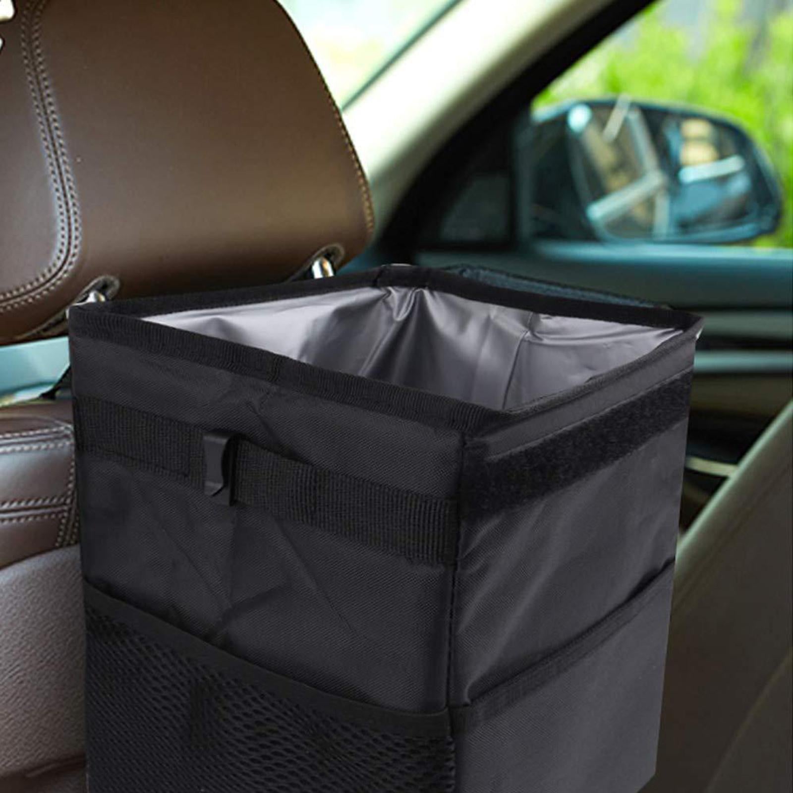 Car Trash Can with Lid Portable Trash Bin for Front Back Seat Van Sedan