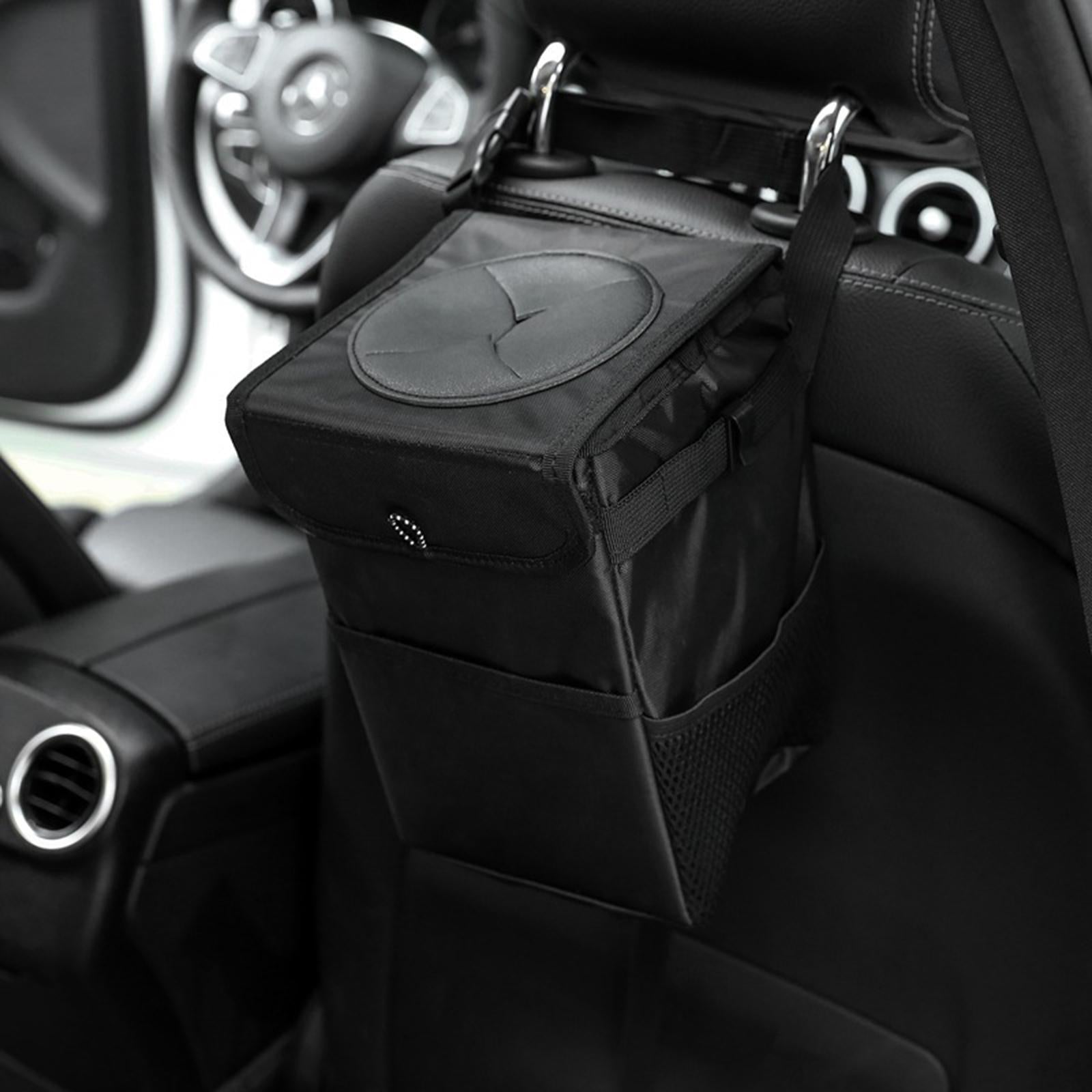 Car Trash Can with Lid Portable Trash Bin for Front Back Seat Van Sedan