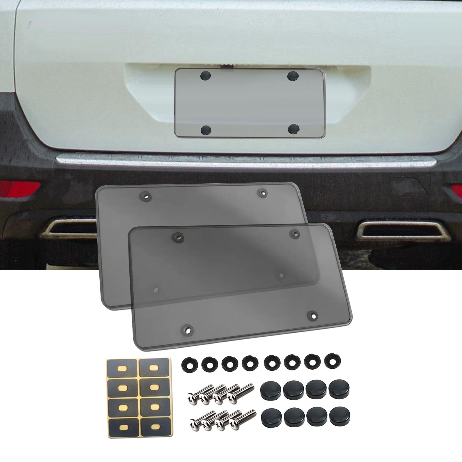 2x Generic License Plate Protector Premium License Plate Protective Cover
