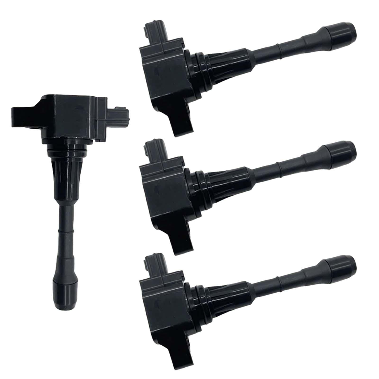 4Pcs Engine Ignition Coil 22448-ja10C Black Durable Replaces for Nissan