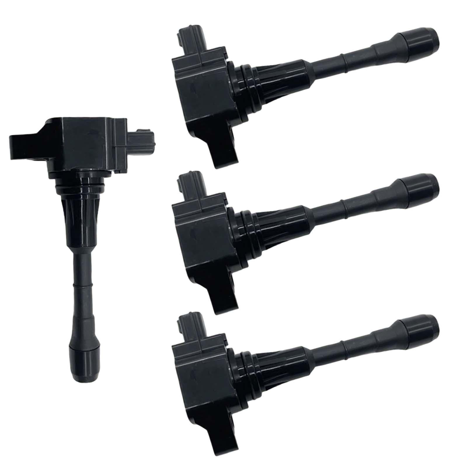 4Pcs Engine Ignition Coil 22448-ja10C Black Durable Replaces for Nissan