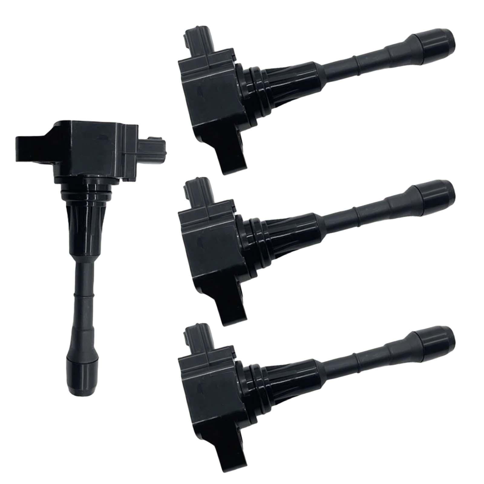 4Pcs Engine Ignition Coil 22448-ja10C Black Durable Replaces for Nissan