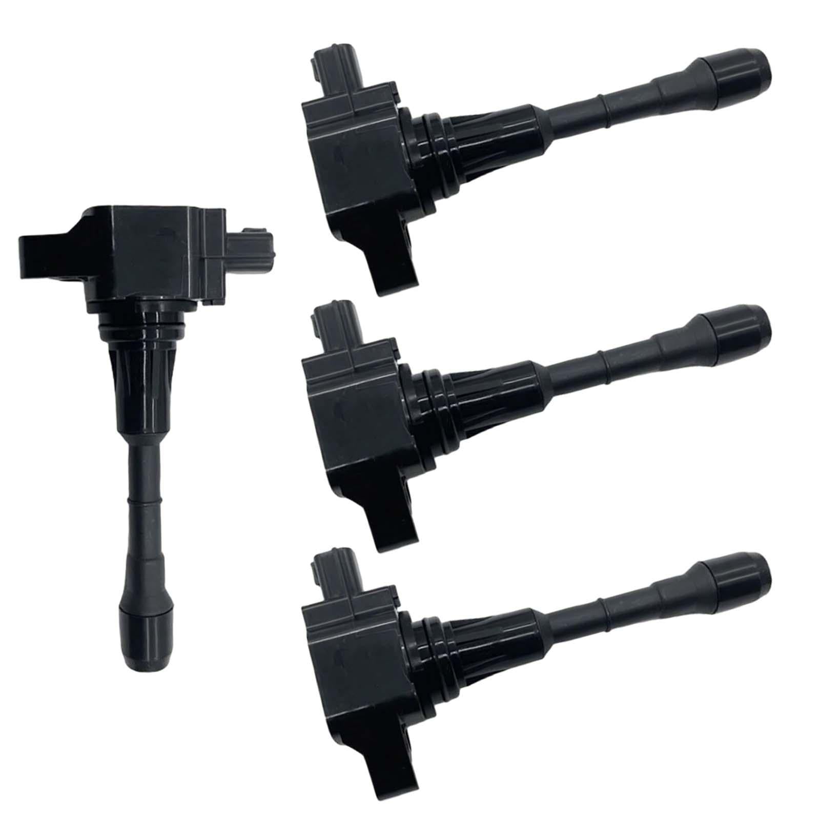 4Pcs Engine Ignition Coil 22448-ja10C Black Durable Replaces for Nissan