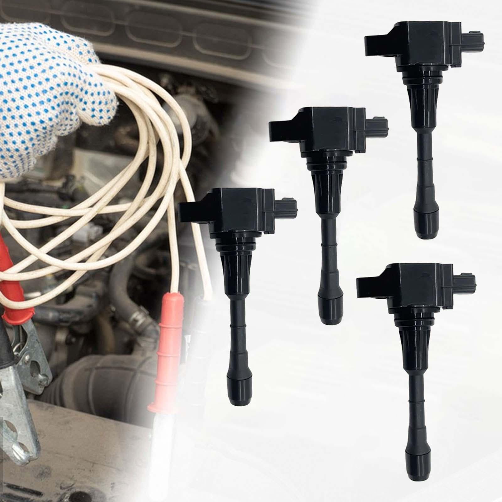 4Pcs Engine Ignition Coil 22448-ja10C Black Durable Replaces for Nissan