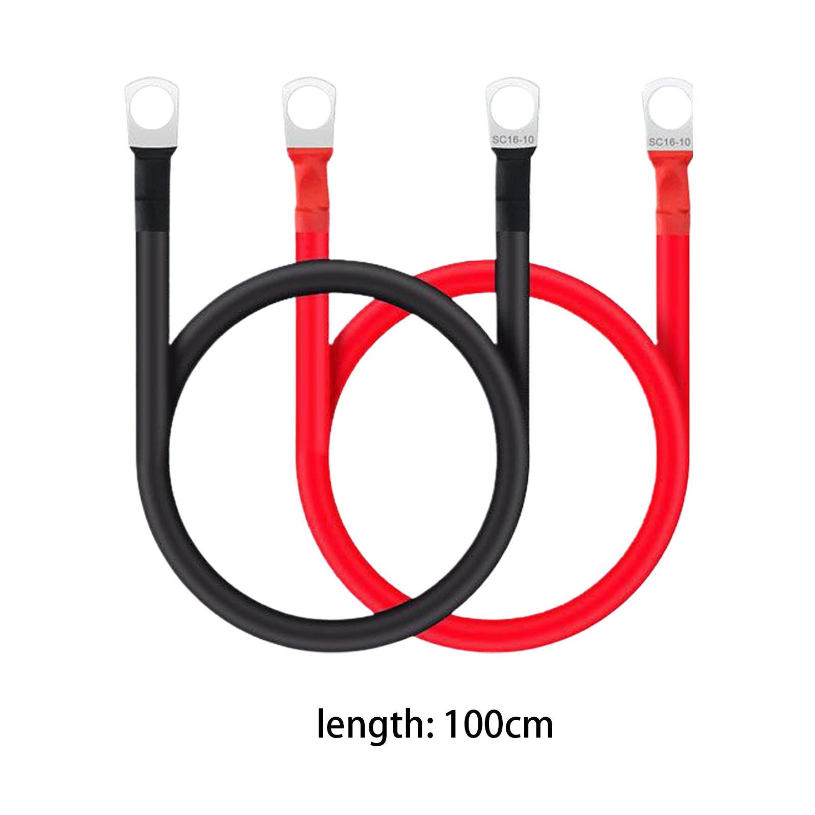 2x Generic AWG 5 Gauge Battery Cables Battery Inverter Cables for Solar 100cm