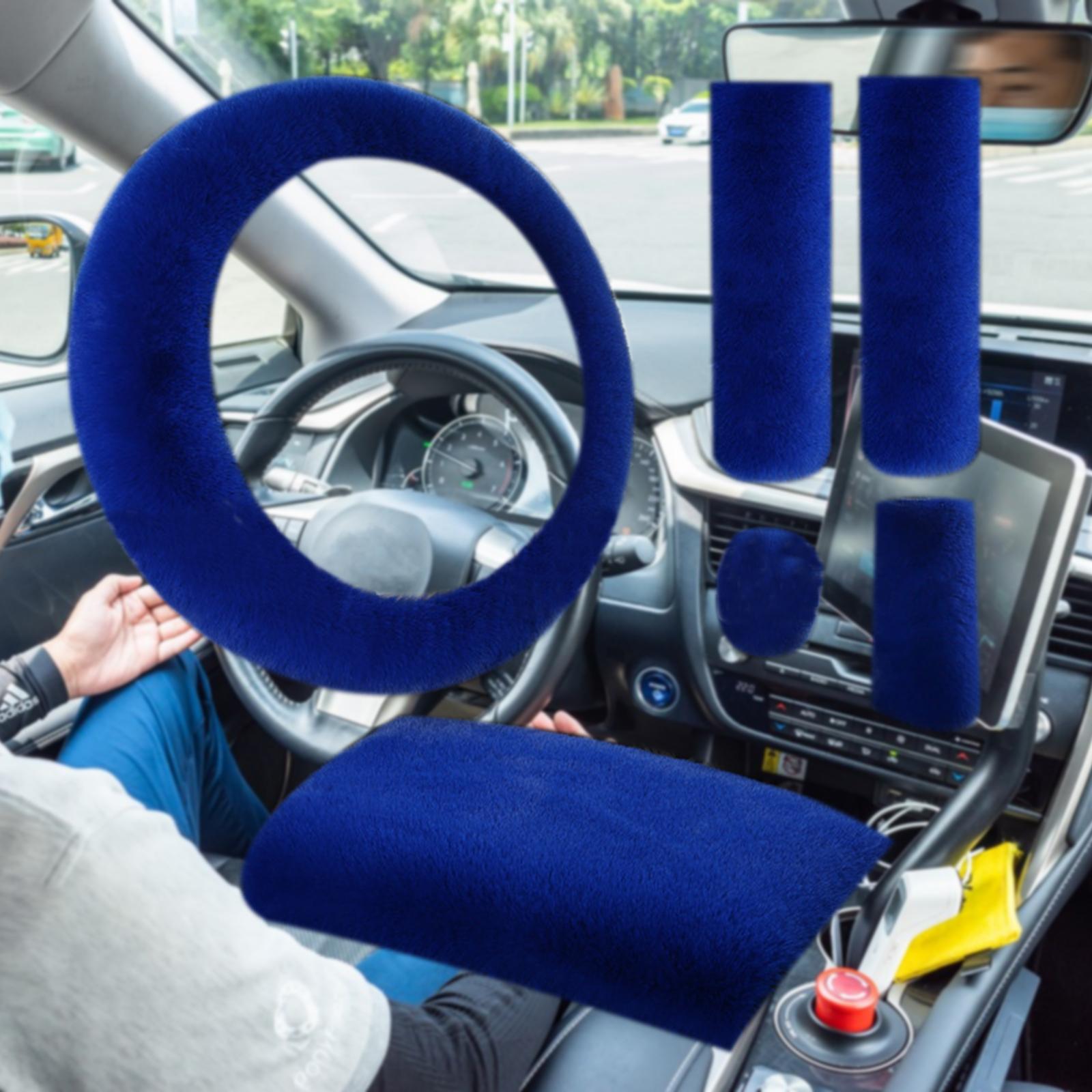 6Pcs Generic Soft Plush Steering Wheel Cover Steering Wheel Handle