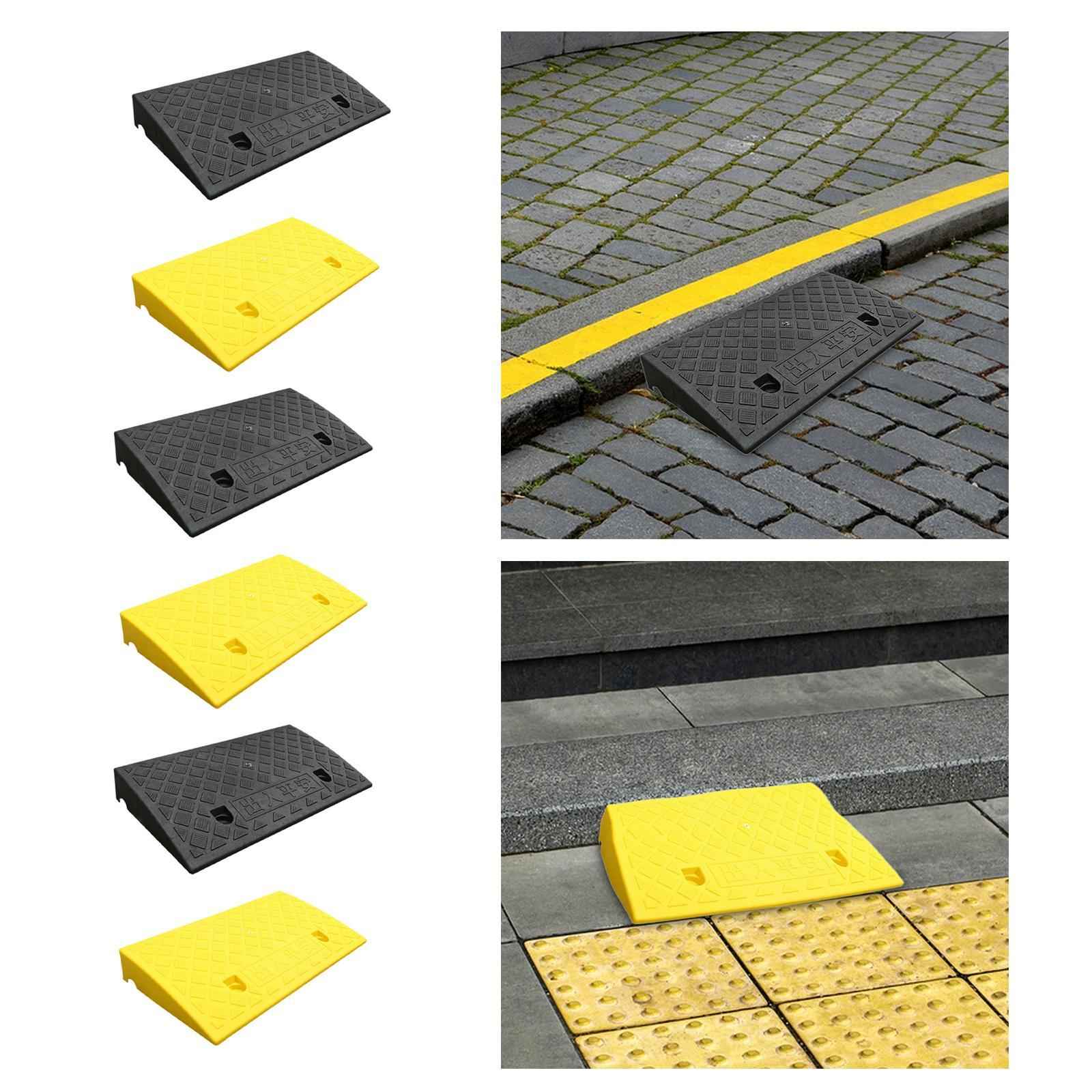 Curb Ramp Portable Driveway Curb Ramp for Motorcycle Mowers Hand Trucks H 6cm Black