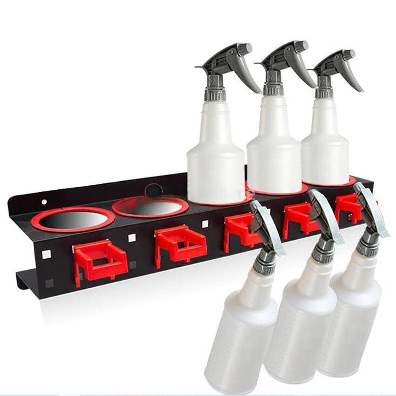 Spray Bottle Holder Metal for Workspace Garage Organizer Bottle Storage Rack