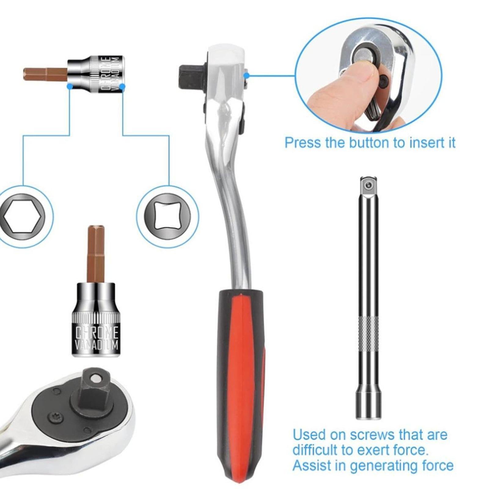 Drive Socket Ratchet Wrench Set Portable Door Remover for Jeep Wrangler
