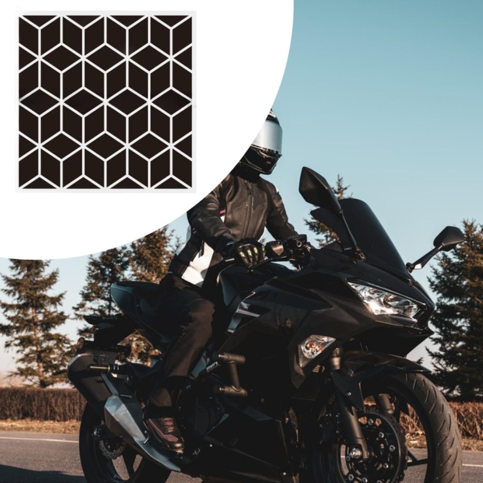 Motorcycle Helmet Sticker for Cycling at Night Lightweight Black Decals