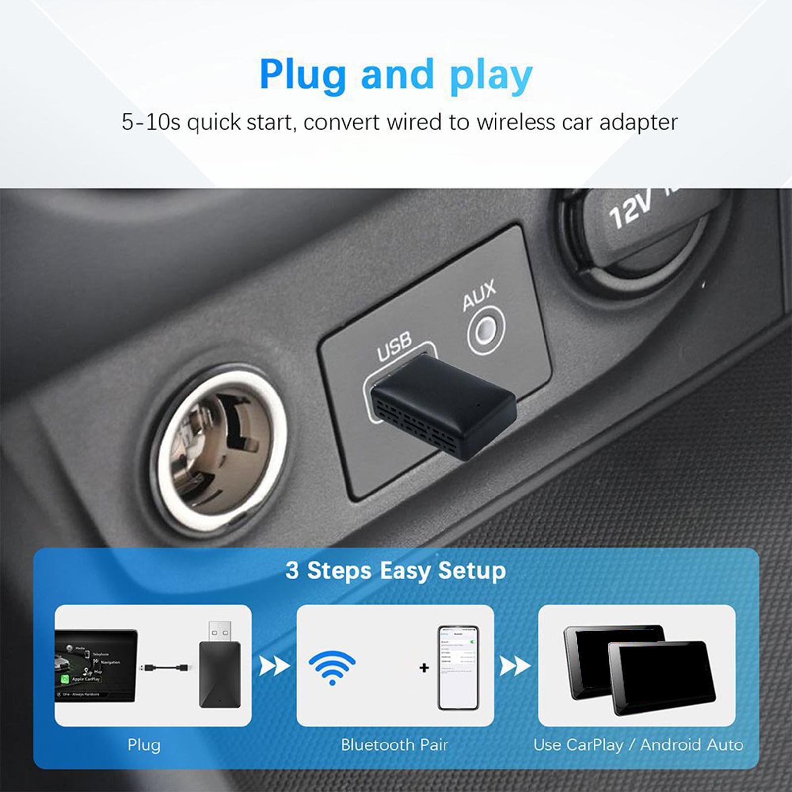 Wireless Car and Phone Adapter Smart Connectivity Converts Wired to Wireless