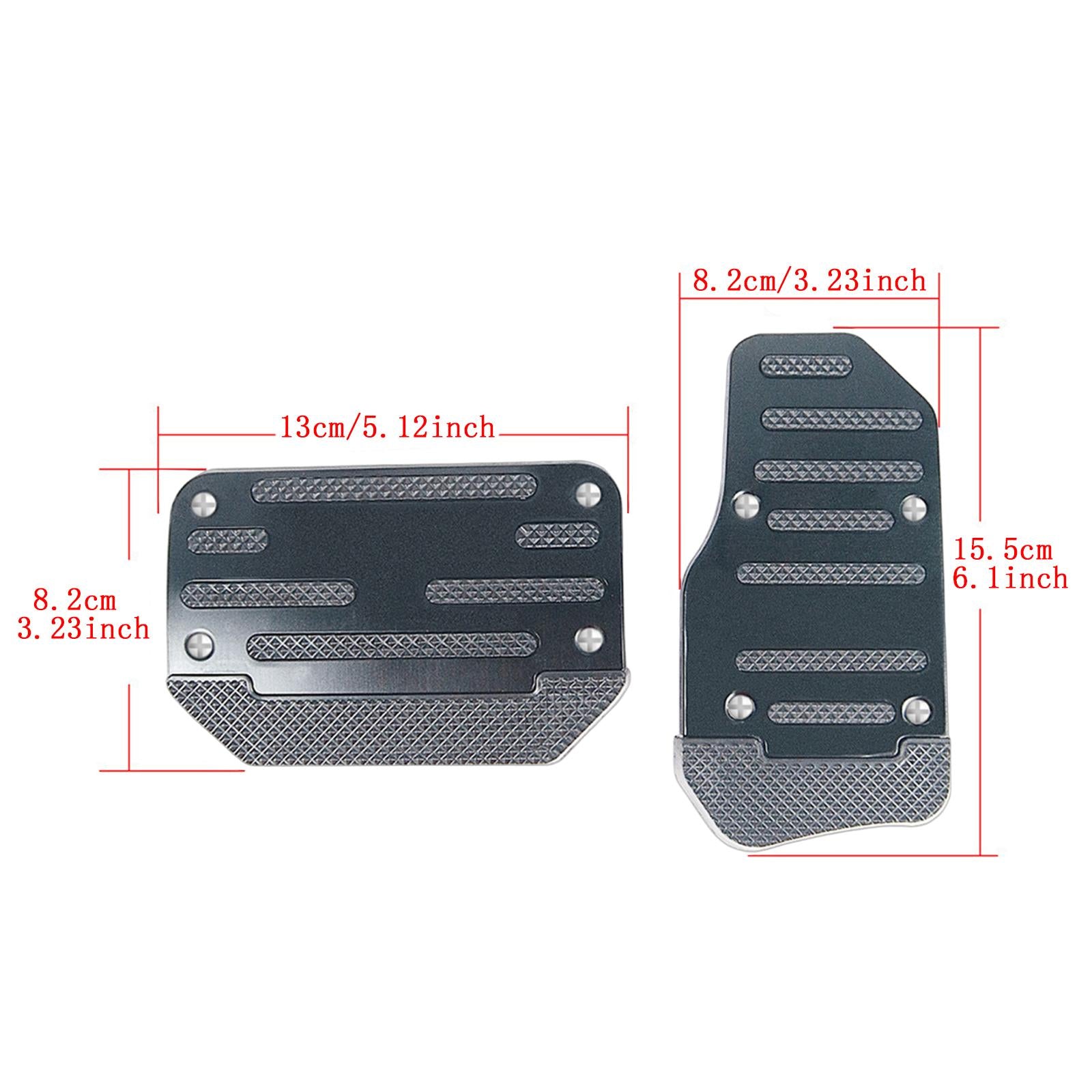 2x Car Pedal Pads Spare Part Auto Accessories Brake Clutch Pedal Kit Generic Black