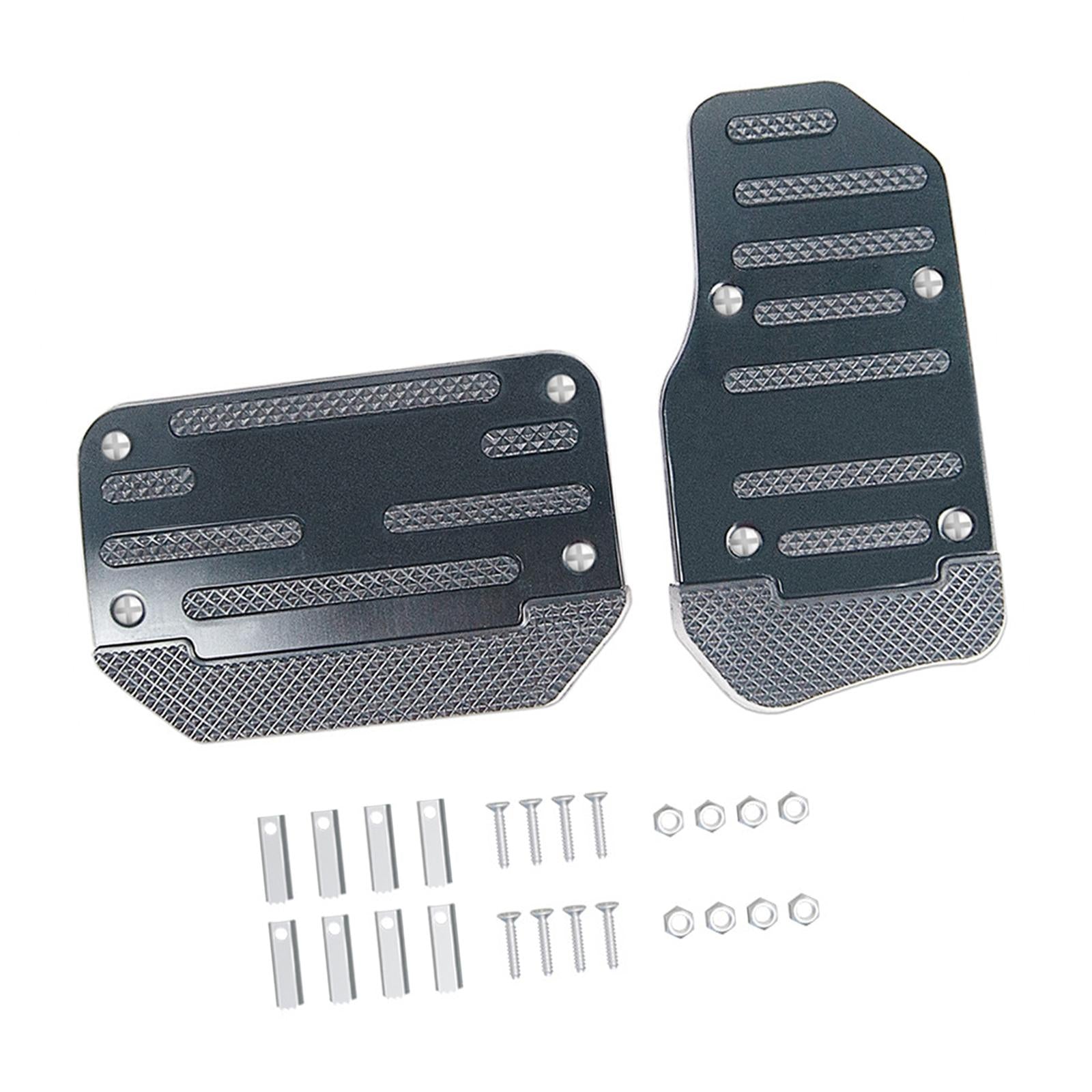 2x Car Pedal Pads Spare Part Auto Accessories Brake Clutch Pedal Kit Generic Black