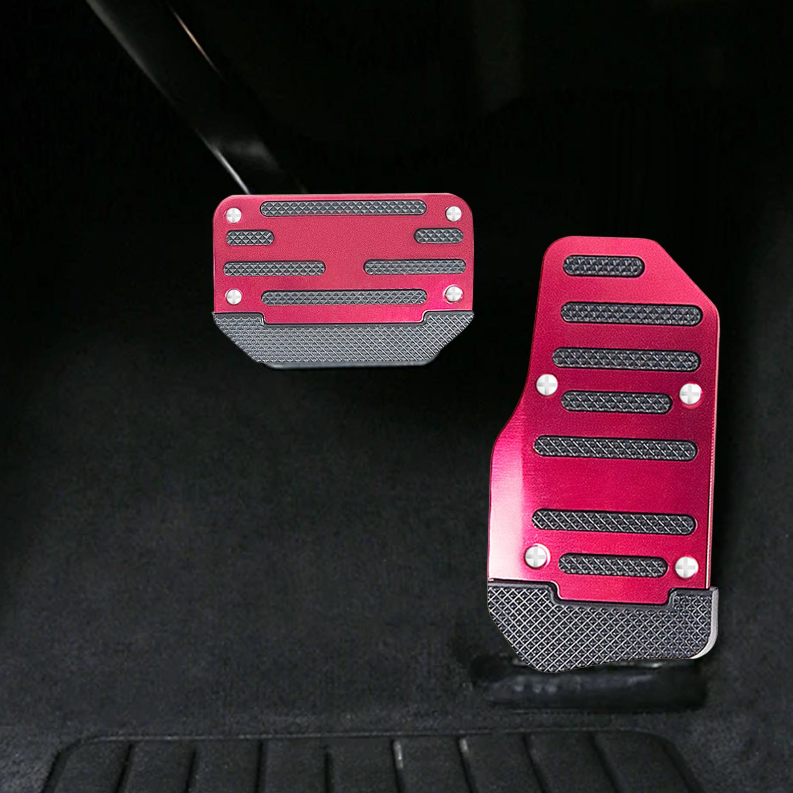 2x Car Pedal Pads Spare Part Auto Accessories Brake Clutch Pedal Kit Generic Red
