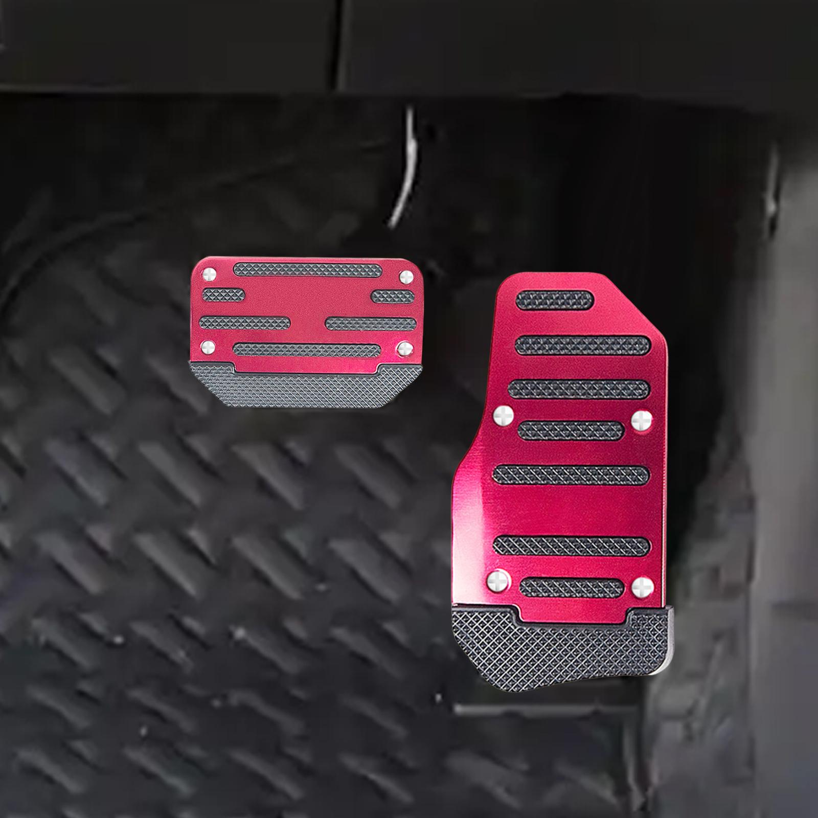 2x Car Pedal Pads Spare Part Auto Accessories Brake Clutch Pedal Kit Generic Red