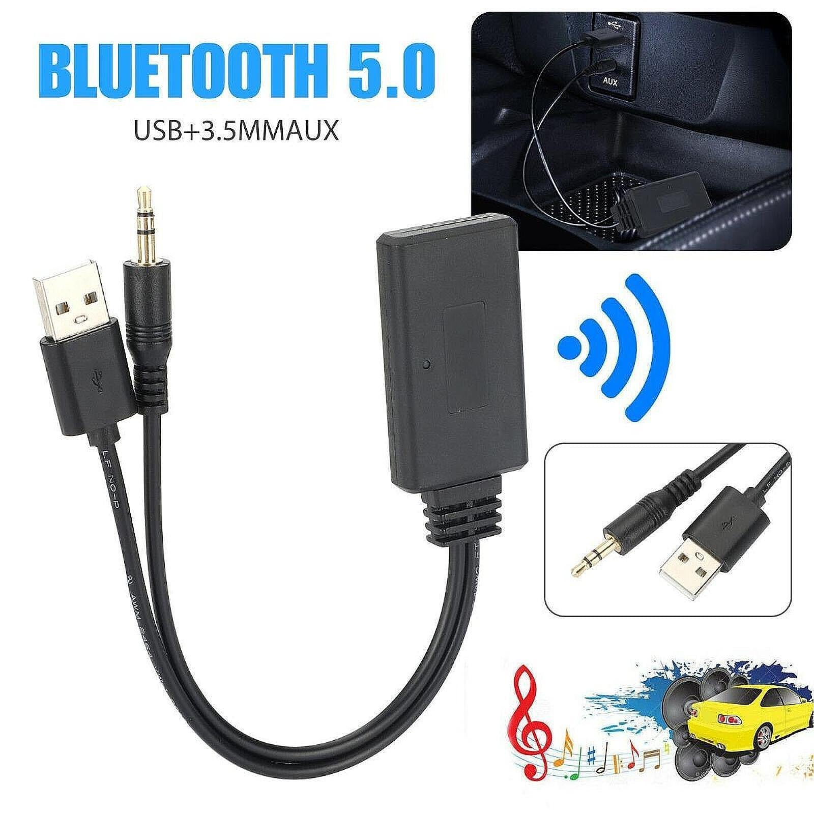 Car Music Adapter Black Easy Use Audio Receiver for Car Headphones Home