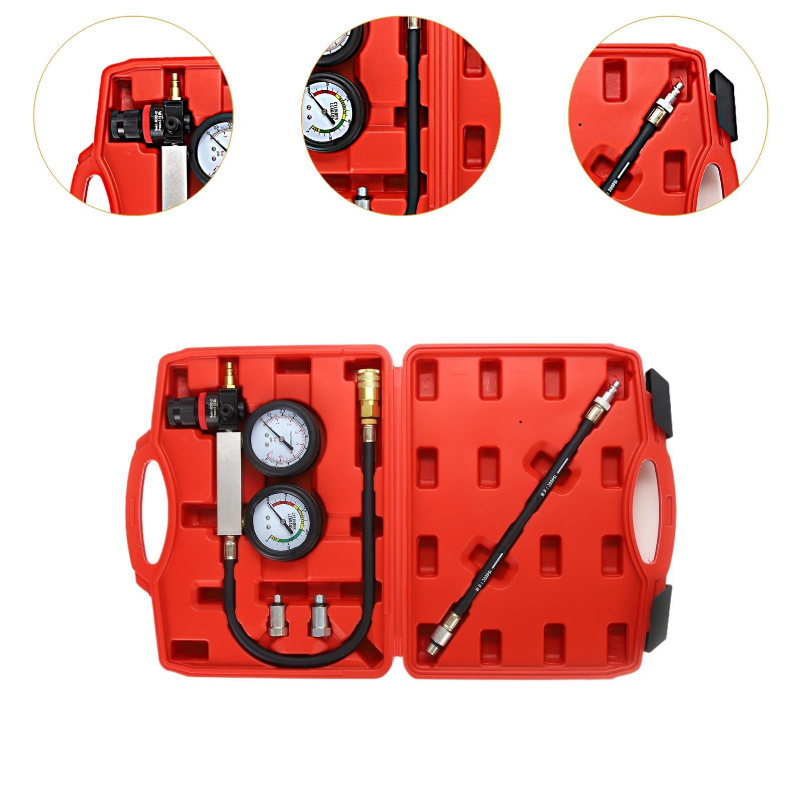 Engine Compression Tester Car Leakage Detector Cylinder Leak Down Tester Kit